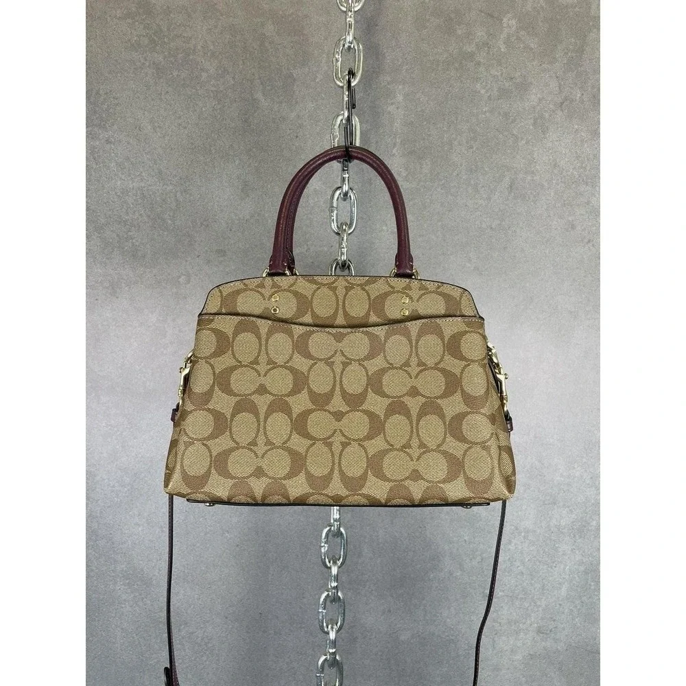 COACH LILLIE Mini Carryall Crossbody Signature Canvas‎ Boysenberry 91494 $398